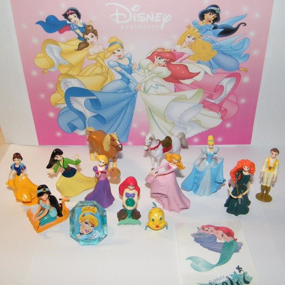 Disney Princess Deluxe Figure Set of 14 with Animal Friends! - Picture 1 of 7